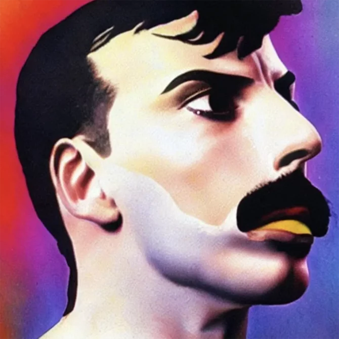 Freddie Mercury in the style of Anonymous    49